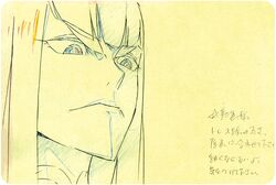  1girl close-up color_trace eyebrows face key_frame kill_la_kill kiryuuin_satsuki official_art production_art sketch solo sushio thick_eyebrows 