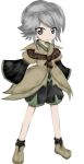  androgynous boots brown_coat evanescent_existence grey_eyes hands_in_sleeves houren_yabusame jynx_(artist) len&#039;en lowres official_art oota_jun&#039;ya_(style) short_hair short_hair_with_long_locks silver_hair tagme 