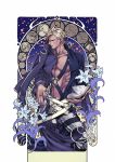  art_nouveau baby_face_(stand) beach_boy_(stand) belt black_sclera dagger flower gelato hat highres jojo_no_kimyou_na_bouken lily_(flower) little_feat_(stand) mad369 man_in_the_mirror_(stand) metallica_(stand) risotto_nero sorbet stand_(jojo) the_grateful_dead_(stand) weapon white_album_(stand) 