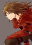  1boy belt brown_eyes brown_hair fire_emblem fire_emblem:_fuuin_no_tsurugi gloves grey_background kiyuu long_hair rutgar simple_background solo 