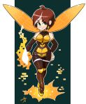  bare_shoulders detached_sleeves earrings green_eyes highres insect_wings janet_van_dyne jewelry marvel multicolored_hair sarikyou smile wasp_(marvel) wings 