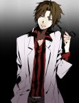  1boy brown_hair facial_hair glasses glasses_removed kagerou_project labcoat short_hair solo stubble tateyama_kenjirou wonoco0916 