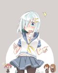  between_breasts blue_eyes brown_hair fumizuki_(kantai_collection) hamakaze_(kantai_collection) highres kagerou_(kantai_collection) kantai_collection long_hair mochizuki_(kantai_collection) pantyhose short_hair tagme 