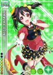  black_hair blush character_name dress gloves happy hat long_hair love_live!_school_idol_project open_mouth red_eyes ribbon skirt twintails yazawa_nico 