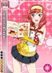  blush character_name cookbook gloves happy love_live!_school_idol_project nishikino_maki open_mouth redhead short_hair skirt violet_eyes 