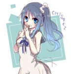  1girl akako blue_eyes blue_hair hiradaira_chisaki long_hair nagi_no_asukara sailor_dress school_uniform serafuku side_ponytail 