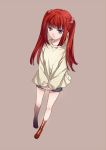  hair_bobbles hair_ornament in_kai legs long_hair red_hair redhead skirt solo twintails umineko_no_naku_koro_ni ushiromiya_ange young 