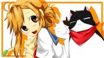  bad_id blonde_hair cat cat_teaser highres mizuno_kaede nyamsas nyan_koi nyan_koi! sakuragi_ren school_uniform tama_(nyan_koi) 