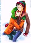  2boys blush gloves hat hug kyle_broflovski licking shota south_park stan_marsh yaoi 