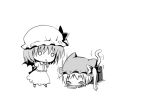  animal_ears bad_id bat_wings box cat_ears cat_tail chibi flandre_scarlet hanahanaken in_box in_container kemonomimi_mode monochrome multiple_girls o_o popsicle remilia_scarlet siblings sisters tail touhou wings 