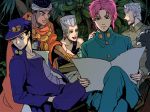  blue_eyes dog hat iggy_(jojo) jean_pierre_polnareff jojo&#039;s_bizarre_adventure jojo_no_kimyou_na_bouken joseph_joestar kakyoin_noriaki kakyouin_noriaki kujo_jotaro kuujou_joutarou mohammed_avdol school_uniform 