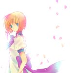  amatsuki_jou bad_id blue_eyes dress higurashi_no_naku_koro_ni orange_hair petals ryuuguu_rena short_hair solo 