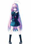  demon_parasite kodamasawa_izumi legs long_hair purple_eyes purple_hair school_uniform serafuku skirt solo very_long_hair violet_eyes 