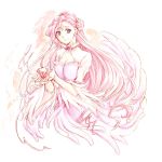  code_geass dress euphemia_li_britannia flower holding long_hair origami paper_crane pink_hair platinabirds rose sleeves_pushed_up smile solo very_long_hair 