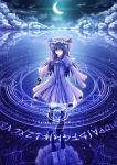  hat legs long_hair magic_circle moon patchouli_knowledge purple_eyes purple_hair shushio solo touhou violet_eyes 