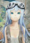  1girl blue_eyes blue_hair fish fish_girl glasses google highres looking_at_viewer mermaid monster_girl original 