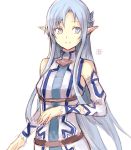  1girl asuna_(sao) asuna_(sao-alo) belt blue_eyes blue_hair detached_sleeves elf hiroki_(hirokiart) long_hair pointy_ears sword_art_online yuuki_asuna 