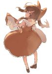  1girl bow brown_eyes brown_hair detached_sleeves dress from_behind hair_bow hair_tubes hakurei_reimu japanese_clothes long_hair looking_back looking_over_shoulder miko pisoshi socks solo standing touhou wide_sleeves 