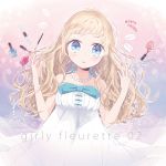  1girl bare_shoulders blonde_hair blue_eyes dress gomi_chiri jewelry long_hair nail_polish necklace original solo 