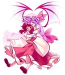  2girls abstract_cactus artist_name backlighting bat_wings detached_sleeves hakurei_reimu hug hug_from_behind lavender_hair mary_janes mob_cap multiple_girls pale_skin red_eyes remilia_scarlet shoes touhou wings 