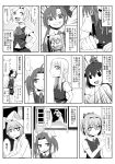  6+girls animal_costume bunny_costume butakasu character_request comic grin highres kagerou_(kantai_collection) kantai_collection monochrome multiple_girls personification shiranui_(kantai_collection) short_hair smile translation_request twintails yukikaze_(kantai_collection) 