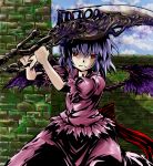  1girl blue_hair dark_souls remilia_scarlet shinkai_no_shachi solo souls_(from_software) sword touhou weapon 