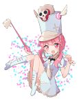  1girl baton boots dress hat jakuzure_nonon kill_la_kill payot pink_eyes pink_hair shako_cap solo uniform uttao wrist_cuffs 