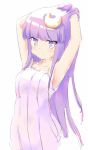  1girl armpits coo hat long_hair patchouli_knowledge purple_hair solo touhou violet_eyes 