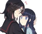  2girls age_regression blue_eyes blue_hair blush hug kill_la_kill kiryuuin_satsuki long_hair matoi_ryuuko multiple_girls shokushu_ura time_paradox young 