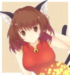  1girl animal_ears breasts brown_eyes brown_hair cat_ears cat_tail chen highres jewelry large_breasts looking_at_viewer multiple_tails no_hat short_hair single_earring solo tail touhou x&amp;x&amp;x 