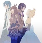  amatari_sukuzakki armor black_hair blonde_hair blue_eyes blue_hair bridal_gauntlets brown_eyes brown_hair cape dress fire_emblem fire_emblem:_kakusei gauntlets hair_ornament highres krom liz_(fire_emblem) long_hair multiple_boys my_unit nintendo open_mouth short_hair short_twintails smile sumia thighhighs twintails 