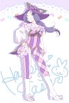  1girl b_(kana0816) cosplay disney easter easter_wonderland goidou_yui hat kami_nomi_zo_shiru_sekai long_hair pantyhose ponytail purple_hair solo violet_eyes wink 