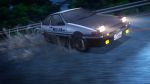  ae86 car drifting highres initial_d motor_vehicle no_humans official_art road toyota vehicle 