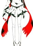  1girl emelio fringe head_out_of_frame kagerou_project kneehighs red_scarf scarf school_uniform skirt solo spot_color tateyama_ayano 