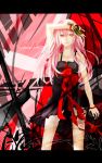  1girl bare_shoulders breasts guilty_crown hair_ornament hairclip highres kirired long_hair looking_at_viewer microphone pink_hair red_eyes solo twintails yuzuriha_inori 