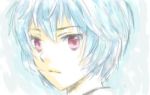  1girl ataru_(7noise) ayanami_rei blue_hair expressionless face looking_at_viewer lowres neon_genesis_evangelion red_eyes solo 