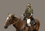  1boy belt blonde_hair fantasy hat horse link looking_at_viewer male pointy_ears ponpo_(rampo) realistic riding solo the_legend_of_zelda 