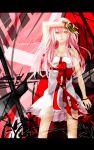 1girl bare_shoulders breasts guilty_crown hair_ornament hairclip highres kirired long_hair looking_at_viewer microphone pink_hair red_eyes solo twintails yuzuriha_inori 