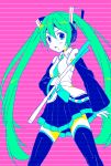  1girl detached_sleeves hatsune_miku long_hair solo spring_onion thigh-highs twintails usashiro_mani vocaloid 