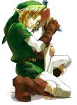  blonde_hair blue_eyes earrings gloves hat jewelry link nintendo noaki ocarina_of_time pointy_ears sword the_legend_of_zelda weapon 