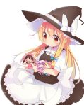  4girls alice_margatroid apron ascot blonde_hair bow brown_hair character_doll chibi hair_bow hair_tubes hairband hakurei_reimu hat hat_bow kirisame_marisa long_hair multiple_girls patchouli_knowledge purple_hair rowtan touhou violet_eyes witch_hat yellow_eyes 