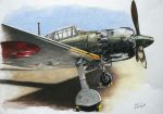  a6m_zero airplane colored_pencil_(medium) dated military no_humans original propeller reflection ryota884 signature traditional_media weapon world_war_ii 