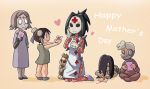  character_request child child_drawing double_bun hair_over_one_eye heart hospital_gown ileum_(skullgirls) mask mother&#039;s_day skullgirls vincent_(hiyakuen) 