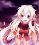  1girl alternate_costume blush bowtie kagerou_project kozakura_mary long_hair looking_at_viewer open_mouth red_eyes scarf tagme tyokoa4649 white_hair 