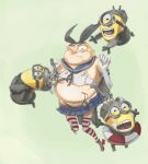  1boy black_panties despicable_me elbow_gloves gloves goggles gru_(despicable_me) hair_ornament hairband innertube kantai_collection looking_at_viewer minion_(despicable_me) navel panties parody pleated_skirt ran_yu rensouhou-chan rensouhou-chan_(cosplay) shimakaze_(kantai_collection) shimakaze_(kantai_collection)_(cosplay) skirt striped striped_legwear thigh-highs torn_clothes torn_thighhighs underwear wardrobe_malfunction white_gloves zettai_ryouiki 