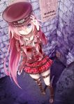 1girl blue_eyes dying0414 hat highres ia_(vocaloid) long_hair looking_at_viewer one_eye_closed pink_hair solo vocaloid wink 