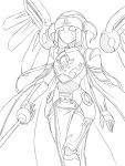  1girl duel_monster gem-knight_seraphinite monochrome pataniito solo sword weapon wings yuu-gi-ou 