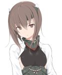  brown_eyes brown_hair headband headgear highres kantai_collection looking_at_viewer makabe_gorou revision short_hair simple_background solo taihou_(kantai_collection) white_background 