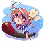  1girl ahoge bubble hair_ornament i-58_(kantai_collection) kantai_collection school_uniform serafuku shinapuu solo swimsuit swimsuit_under_clothes tagme torpedo 