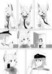  2girls bangs blunt_bangs comic female_admiral_(kantai_collection) kantai_collection kirishima_(kantai_collection) long_hair monochrome multiple_girls murakumo_(kantai_collection) nathaniel_pennel salute school_uniform serafuku silent_comic 